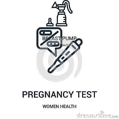 pregnancy test icon vector from women health collection. Thin line pregnancy test outline icon vector illustration Vector Illustration