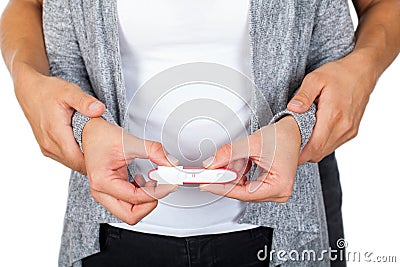 Pregnancy test positive Stock Photo