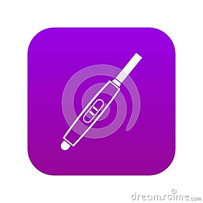 Pregnancy test with positive pregnant icon digital purple Vector Illustration