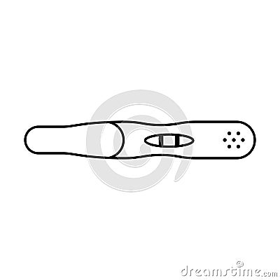 Positive Pregnancy Test Line Drawing Vector Vector Illustration