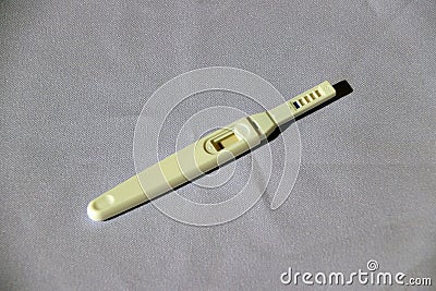 Pregnancy test on white background, one red mark the meaning is Stock Photo