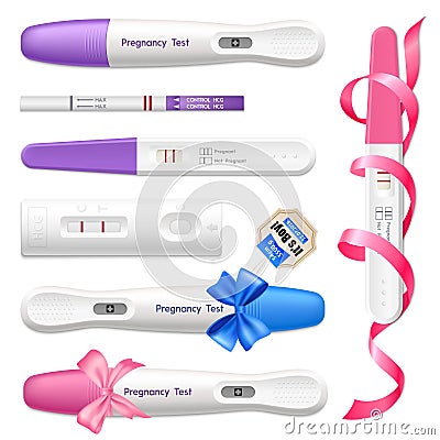 Pregnancy Tests Realistic Collection Vector Illustration