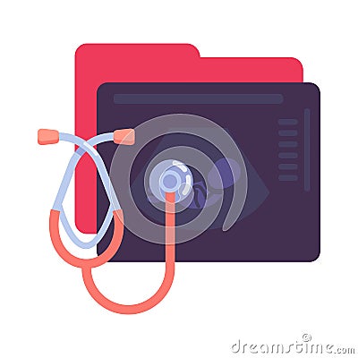 Pregnancy ultrasound flat icon Vector Illustration