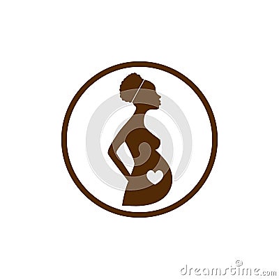 Pregnant african woman vector icon Stock Photo