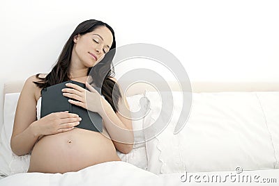 Pregnant asleep Stock Photo