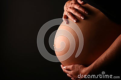 Pregnant belly Stock Photo