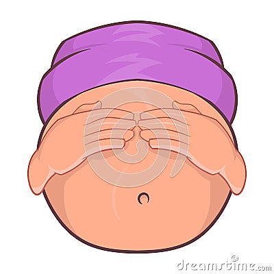 Pregnant belly icon, cartoon style Vector Illustration