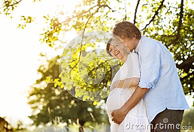 Pregnant couple Stock Photo