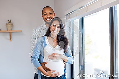 Pregnant couple loving Stock Photo