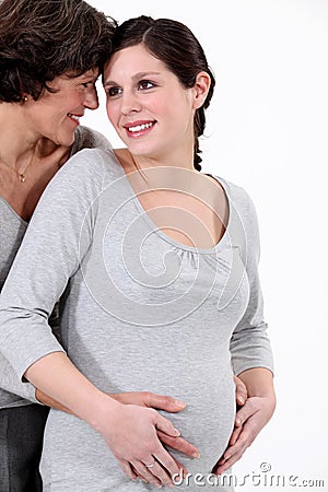 Pregnant daughter Stock Photo