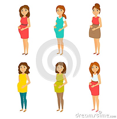 Pregnant fashion set Vector Illustration