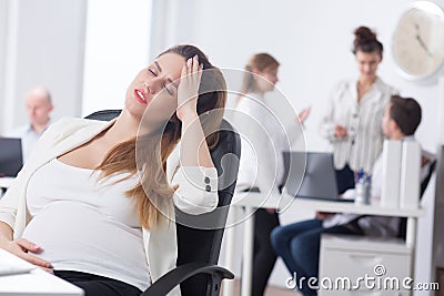 Pregnant female with morning sickness Stock Photo