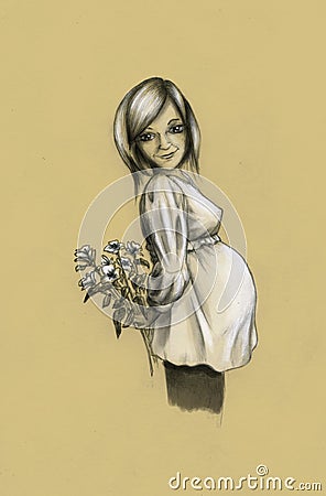 Pregnant girl Stock Photo