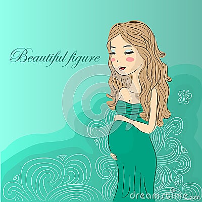 Pregnant girl Vector Illustration