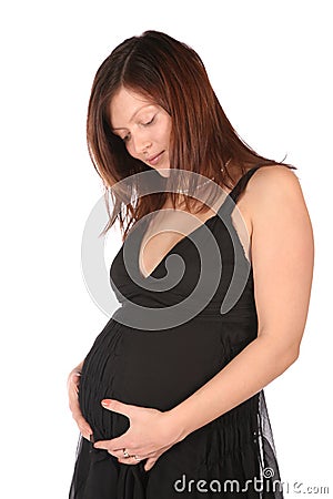 Pregnant girl embraces belly 2 Stock Photo