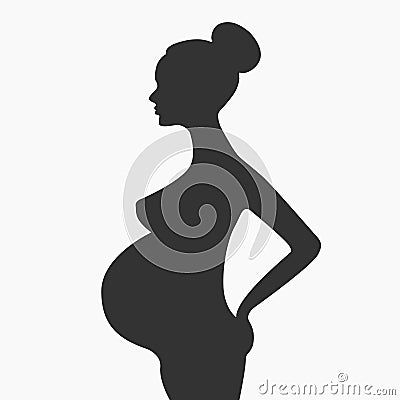 Pregnant girl vector illustration on white background. Vector Illustration