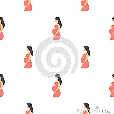 Pregnant icon in cartoon style isolated on white background. Pregnancy pattern stock vector illustration. Vector Illustration