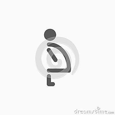 Pregnant icon, enceinte, gravid, baby Vector Illustration