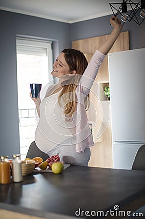 Pregnant makes me happy Stock Photo