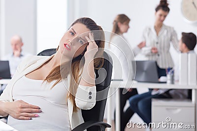 Pregnant with morning sickness Stock Photo