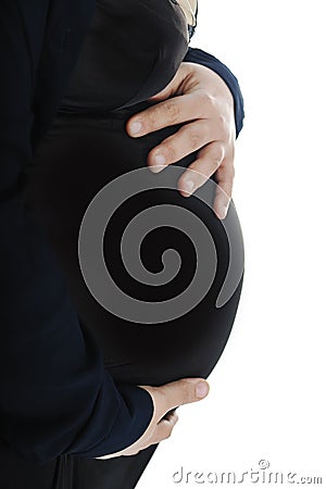 Pregnant Muslim Arabic woman Stock Photo