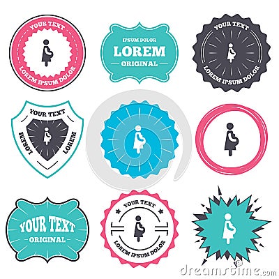 Pregnant sign icon. Pregnancy symbol. Vector Illustration