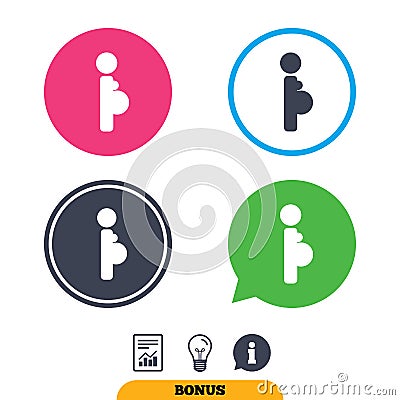 Pregnant sign icon. Pregnancy symbol. Vector Illustration