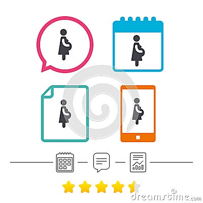 Pregnant sign icon. Pregnancy symbol. Vector Illustration