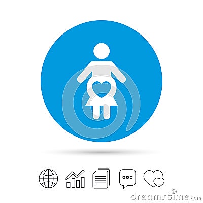 Pregnant sign icon. Pregnancy symbol. Vector Illustration