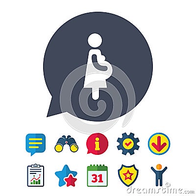 Pregnant sign icon. Pregnancy symbol. Vector Illustration