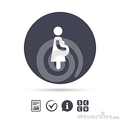 Pregnant sign icon. Pregnancy symbol. Vector Illustration