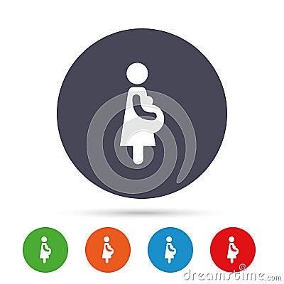 Pregnant sign icon. Pregnancy symbol. Vector Illustration