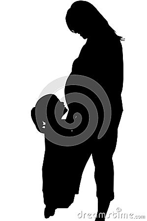 Pregnant silhouette Stock Photo