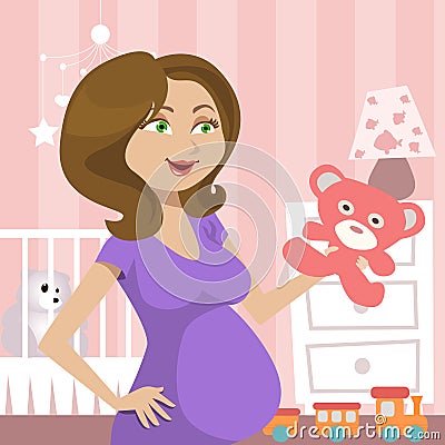 Pregnant woman Vector Illustration