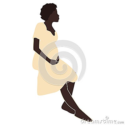 Pregnant woman. Concept vector illustration in minimal style. Abstract female portrait. Boho clipart. Stock vector illustration, Vector Illustration