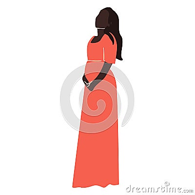 Pregnant woman. Concept vector illustration in minimal style. Abstract female portrait. Boho clipart. Stock vector illustration, Vector Illustration