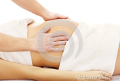 Pregnant woman having a relaxing massage Stock Photo