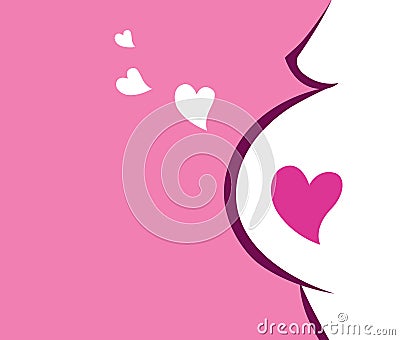 Pregnant woman icon with heart (pink) Vector Illustration