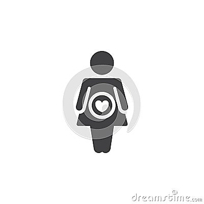 Pregnant woman icon vector, filled flat sign, solid pictogram isolated on white. Vector Illustration