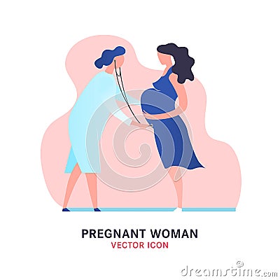 Pregnant Woman icon Vector Illustration