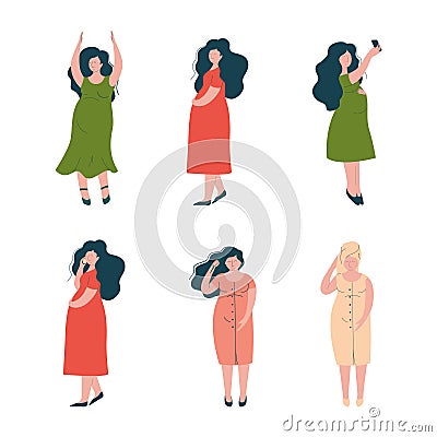 Pregnant Woman Lifestyle with Happy Expectant Mother During Pregnancy Vector Set Vector Illustration