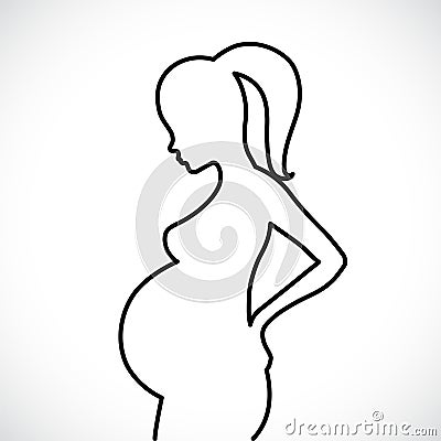 Pregnant woman line icon vector. Women Pregnancy symbol. Vector Illustration