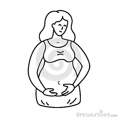 Pregnant Woman Logo Black Outline Vector, Maternity Logo Icon Vector Illustration