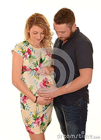 Pregnant woman and man Stock Photo