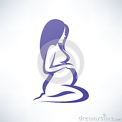 Pregnant woman silhouette Vector Illustration