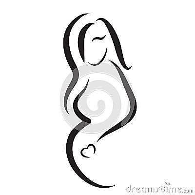 Pregnant woman silhouette, vector symbol Vector Illustration