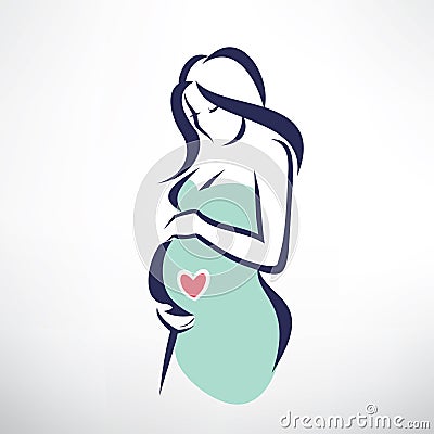 Pregnant woman symbol Vector Illustration