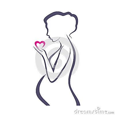 Pregnant woman symbol Vector Illustration