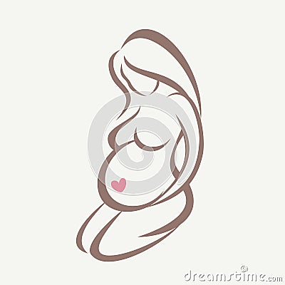 Pregnant woman symbol Vector Illustration