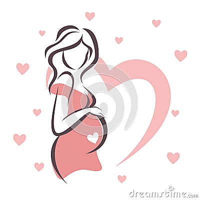 Pregnant woman symbol Vector Illustration